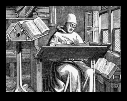 Scene Scriptorium: Reprezentând producția de manuscrise în arta gotică