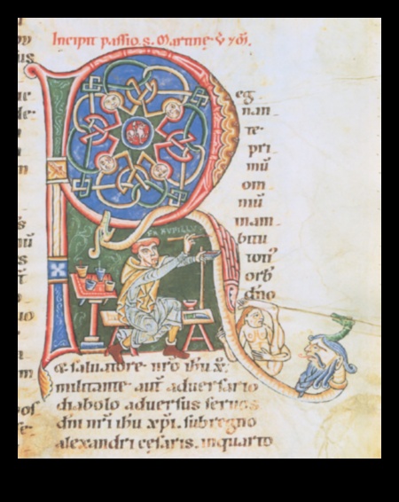 Scene Scriptorium: Reprezentând producția de manuscrise în arta gotică